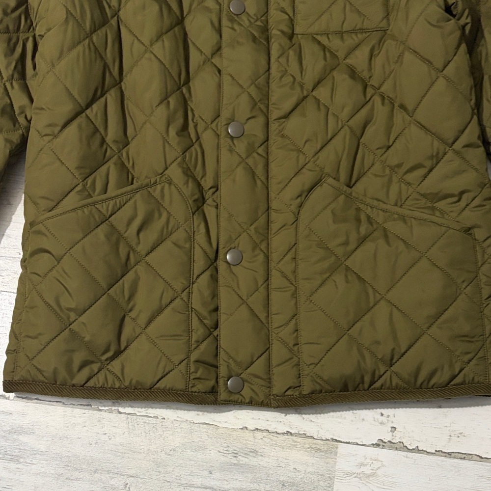 Crewcuts Olive Kids Quilted Barn Puffer Jacket Size 12 - Picture 3 of 10